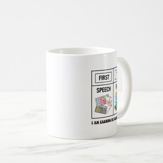 Mug First Speech Then Beach Funny Speech Therapy Summe (Devant droit)