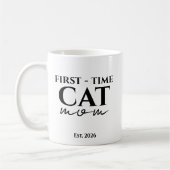 Mug First Time Cat Mom Est. Year Personalized Text (Gauche)