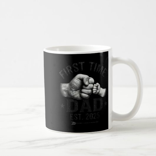 Mug First Time Dad Est 2025 Fist Bump New Dad Father's (Droite)