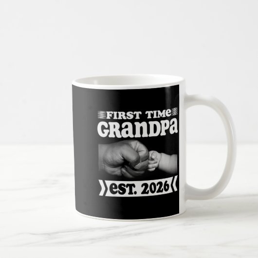 Mug First Time Grandpa New Dad Est 2026 Shirt Fathers (Droite)
