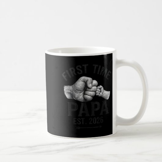 Mug First Time Papa Est 2026 Fist Bump New Dad Father' (Droite)