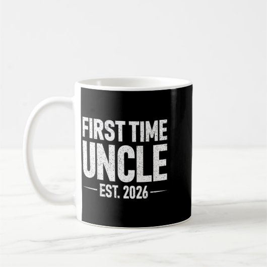 Mug First Time Uncle Est. 2026 Funny New Uncle (Gauche)