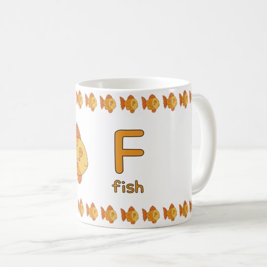 Mug FisforFish–FunAlphabetCupDesign (Devant droit)
