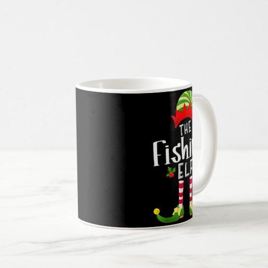 Mug Fishing Christmas Elf Matching Pajama X-mas Party  (Devant droit)