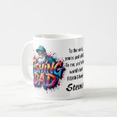 Mug Fishing Dad Fisherman Graffiti Quote (Devant gauche)