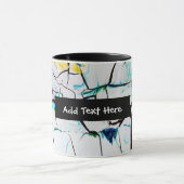 Mug Fissures Abstraites en bleu jaune vert (Centre)