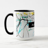 Mug Fissures Abstraites en bleu jaune vert (Gauche)
