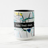 Mug Fissures Abstraites en bleu jaune vert (Centre)