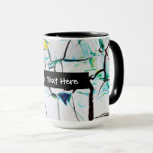 Mug Fissures Abstraites en bleu jaune vert (Devant droit)