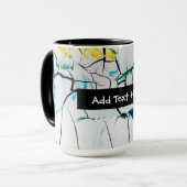 Mug Fissures Abstraites en bleu jaune vert (Devant gauche)