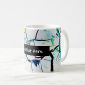 Mug Fissures Abstraites en bleu jaune vert (Devant droit)