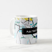 Mug Fissures Abstraites en bleu jaune vert (Devant gauche)