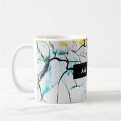 Mug Fissures Abstraites en bleu jaune vert (Gauche)