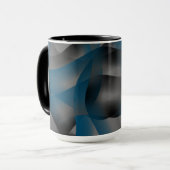 Mug Fissures noires et bleues, avec parties en dégradé (Devant gauche)