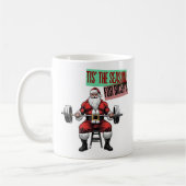 Mug Fitness amusant Noël Bicep Curls Barbell Père Noël (Gauche)