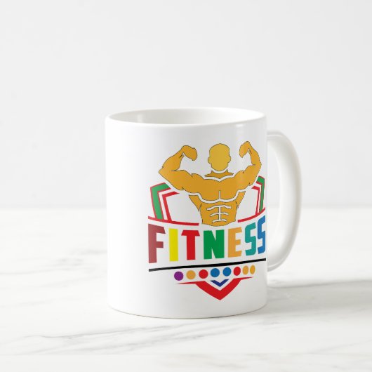Mug Fitness Lifestyle – Train Hard Stay Strong (Devant droit)