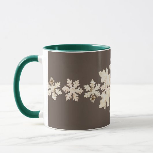 Mug Flacon de neige de Birchwood d'hiver rustique brun (Gauche)