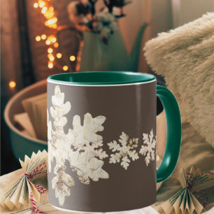 Mug Flacon de neige de Birchwood d'hiver rustique brun