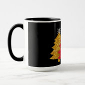Mug Flacon de neige de l'arbre de Noël rouge étincelan (Gauche)