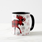 Mug Flacon de neige des plaids rouges de l'orignal de (Devant droit)