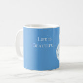 Mug Flacon de Parfum Rose Bleu Aqua Blanc (Devant gauche)