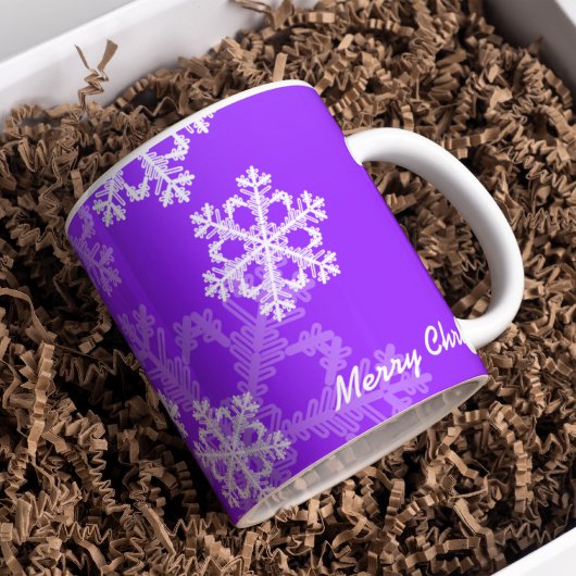 Mug Flacons de Noël mauves et blancs