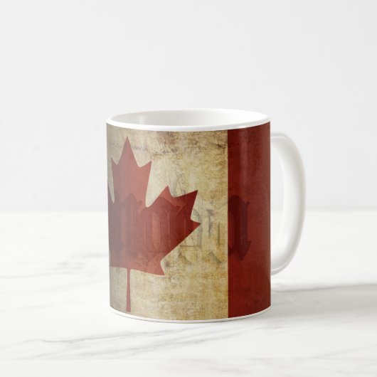 Mug Flag of Canada / Grunge... (Devant droit)