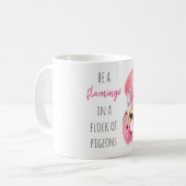 Mug Flamant rose Aquarelle Exotique Rose Moderne Avec  (Devant gauche)