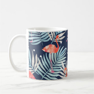 Mug Flamant rose Aquarelle : Pink Tropical Elegance.