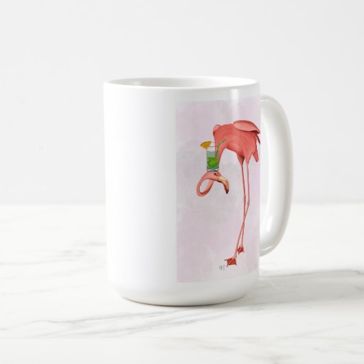 Mug Flamant rose avec Cocktail (Devant droit)