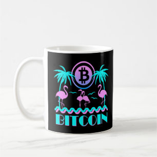 Mug Flamant rose Bitcoin Crypto Retro 80s