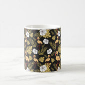 Mug Flamant rose continu motif fleurs jaune et blanc (Centre)