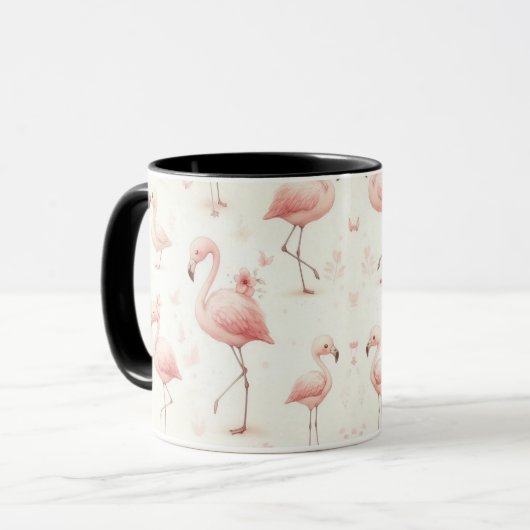 Mug Flamant rose coupé (Devant gauche)