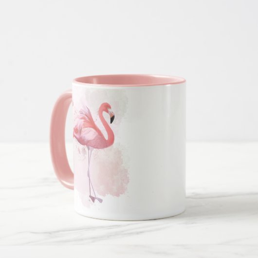 Mug Flamant rose de bouffée (Devant gauche)