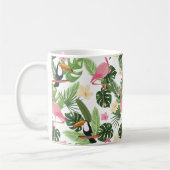 Mug Flamant rose de feuilles tropicales (Gauche)
