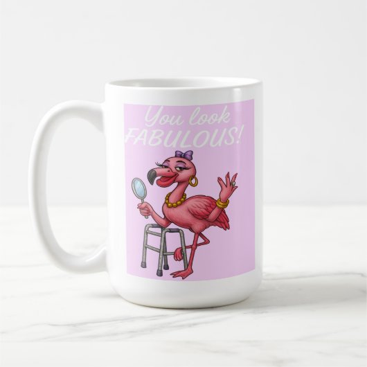 Mug Flamant rose de Glam d'or (Gauche)