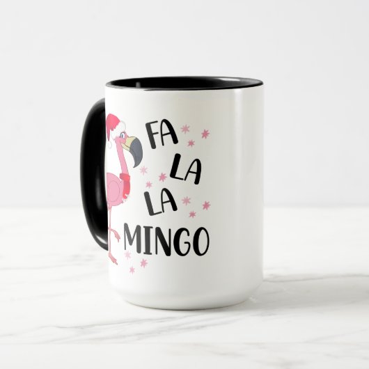 Mug Flamant rose de Noël (Devant gauche)