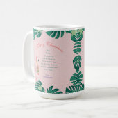 Mug Flamant rose de Noël rose tropicale Santa Hat Baub (Devant gauche)