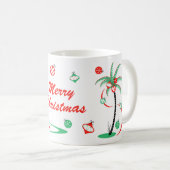 Mug Flamant rose de Noël rouge Baubles Musique de Noël (Devant droit)