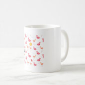 Mug flamant rose de plage d'été bleu (Devant droit)