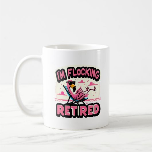 Mug Flamant rose de retraite amusant à la retraite (Gauche)