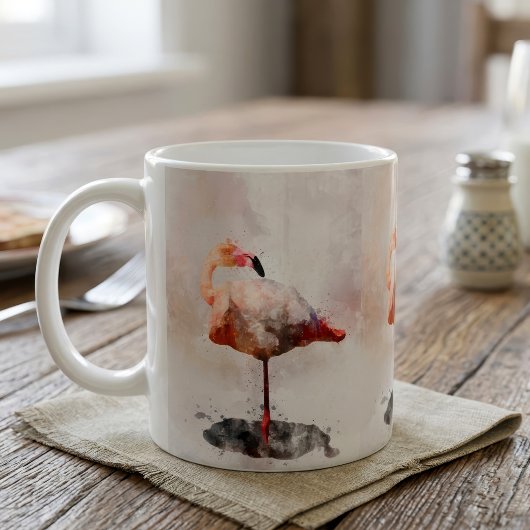 Mug Flamant Rose Debout en Impression d'Art à l'Aquare