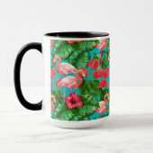 Mug Flamant rose et aquarelle du jardin tropical (Gauche)