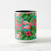Mug Flamant rose et aquarelle du jardin tropical (Centre)
