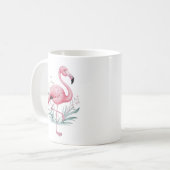 Mug Flamant rose et fleurs (Devant gauche)