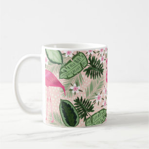 Mug Flamant rose et palmiers sans soudure motif illust