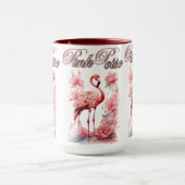 Mug Flamant rose expressif | Aquarelle et art floral (Centre)