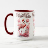 Mug Flamant rose expressif | Aquarelle et art floral (Gauche)