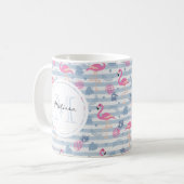 Mug Flamant Rose Fantaisie & Motif de Ananas (Devant gauche)