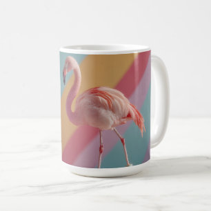 Mug Flamant rose fantaisiste sur des patins à roulette